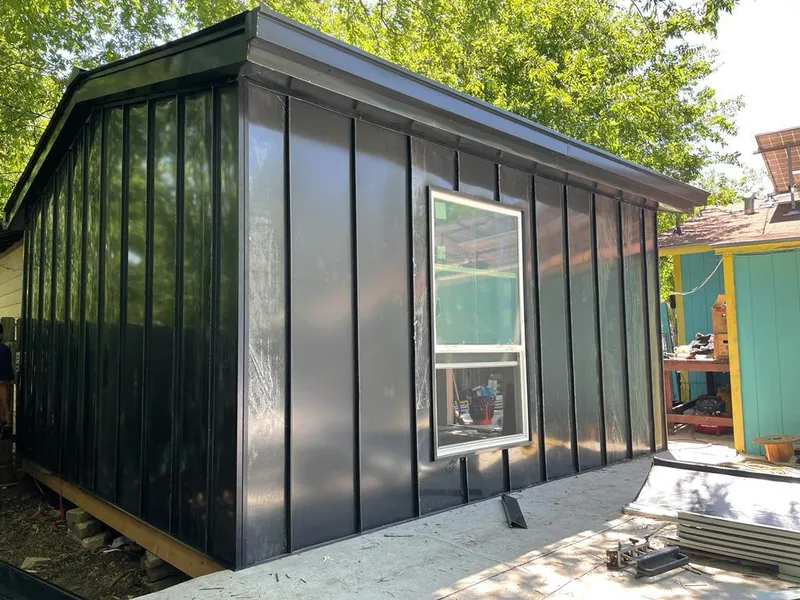 Black standing seam metal wall panels for Metal Roof Installation in Steele Creek